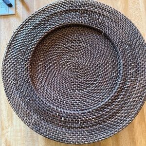 Handwoven Rattan Charger Plate - Brown